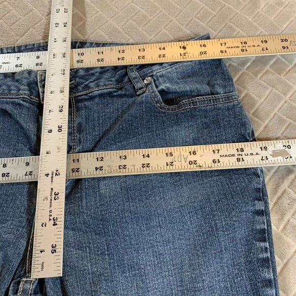 Zana Di Womens 16p Denim Jeans Blue Straight Mid Rise Medium Wash Stretch - Picture 7 of 12